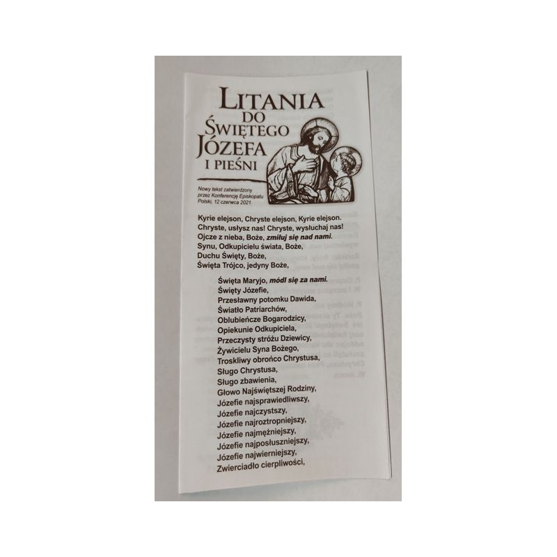 Litania do Św. Józefa i pieśni - folder 1 szt - Folder religijny - Litania do Św. Józefa i pieśni - folder 1 szt