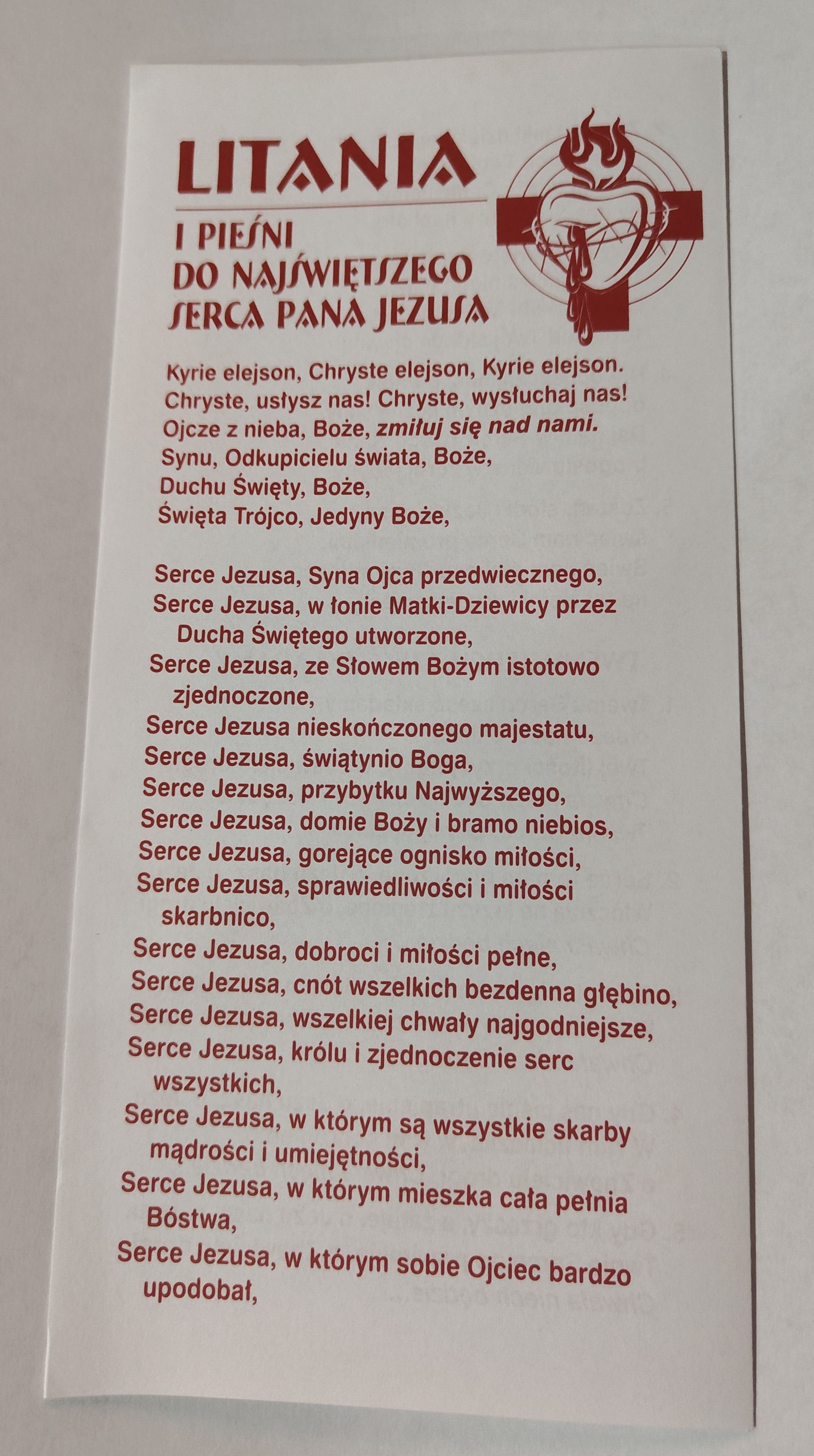 Litania i pieśni do Najświętszego Serca Pana Jezusa-  folder 1 szt - Folder religijny - Litania i pieśni do Najświętszego Serca Pana Jezusa-  folder 1 szt