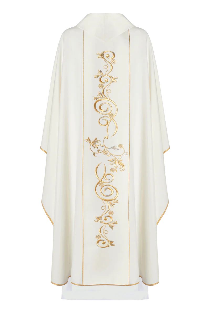 Ornat haftowany, ecru - Boże Narodzenie - Ornat Bożonarodzeniowy - zdjęcie 4 - Ornat haftowany, ecru - Boże Narodzenie