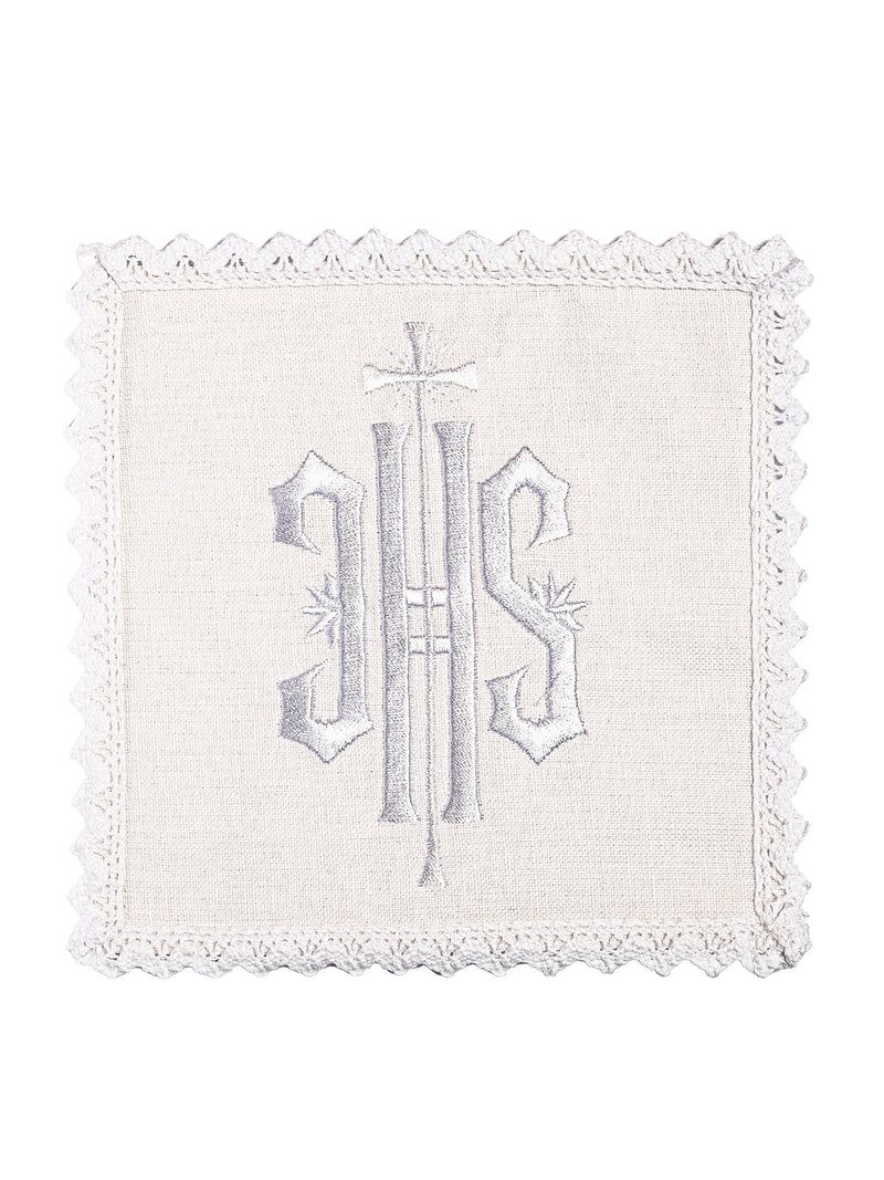 Bielizna kielichowa, lniana, haft IHS (98H) - Zestawy lniane - zdjęcie 2 - Bielizna kielichowa, lniana, haft IHS (98H)