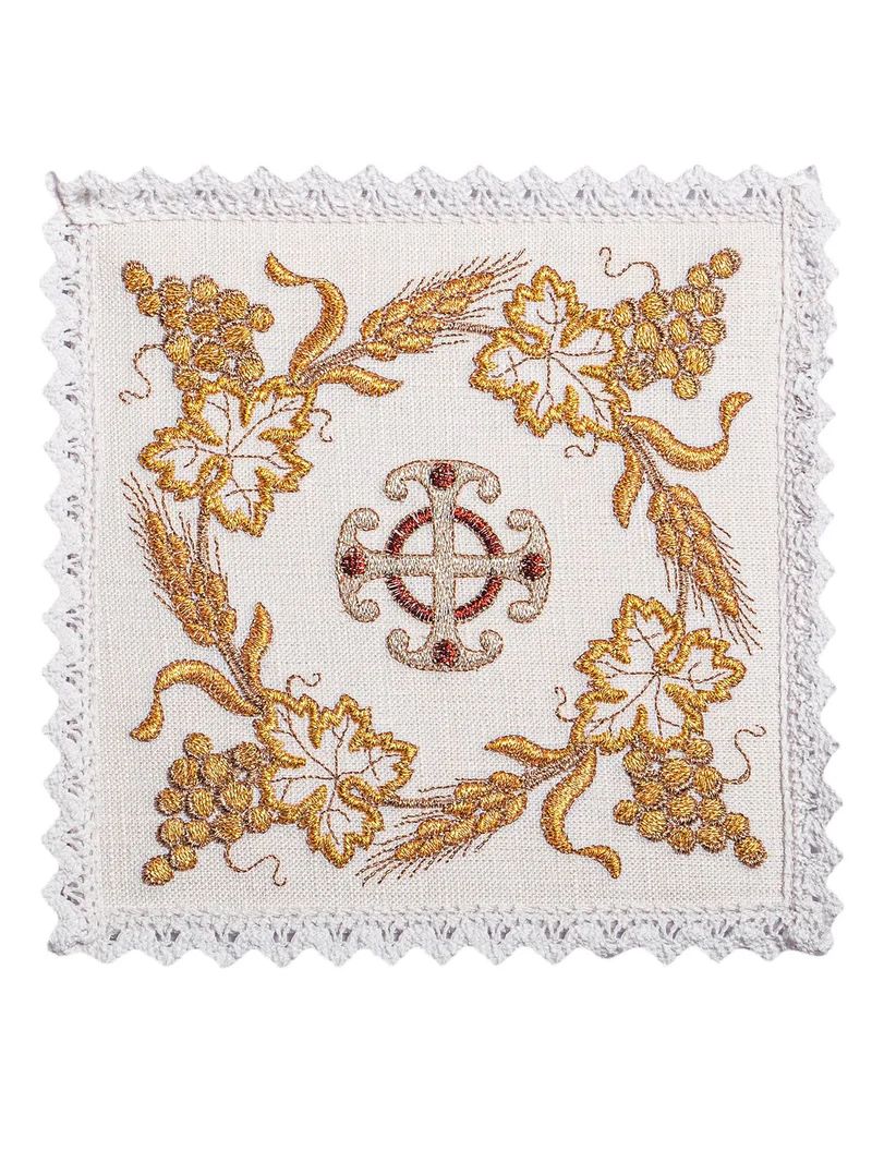 Bielizna kielichowa, lniana, haft złoty (109H) - Zestawy lniane - zdjęcie 2 - Bielizna kielichowa, lniana, haft złoty (109H)