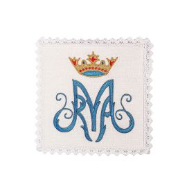 Bielizna kielichowa, lniana, haft Maryjny (126H) - Zestawy lniane - zdjęcie 2 - Bielizna kielichowa, lniana, haft Maryjny (126H)