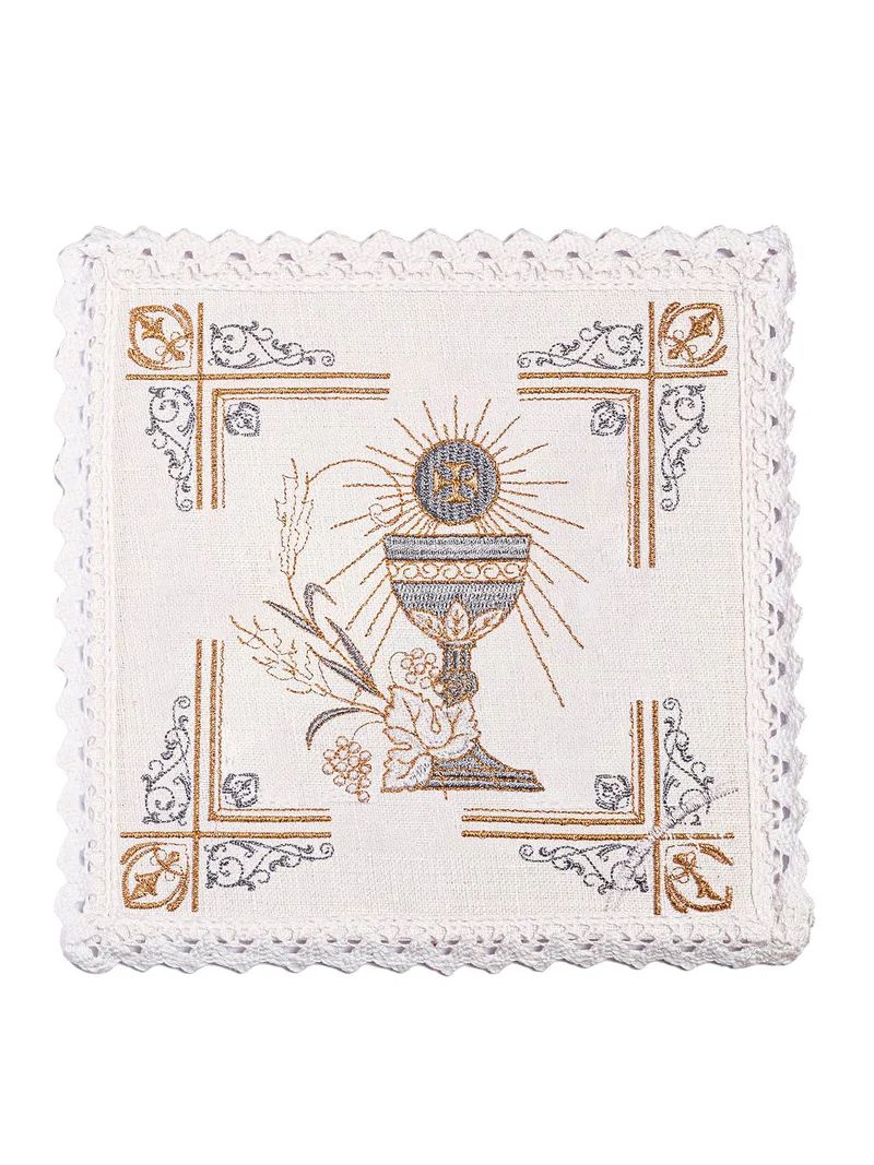 Bielizna kielichowa, lniana, haft kielich (129H) - Zestawy lniane - zdjęcie 2 - Bielizna kielichowa, lniana, haft kielich (129H)