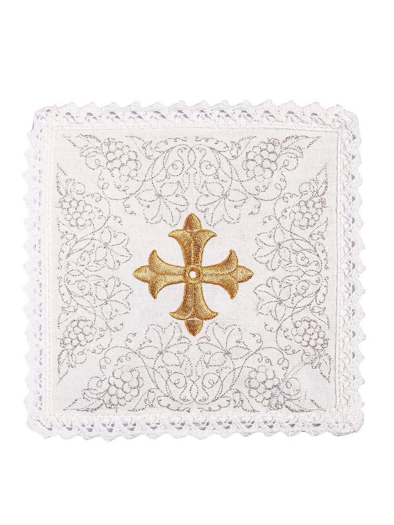 Bielizna kielichowa, lniana, haft krzyż (131H) - Zestawy lniane - zdjęcie 2 - Bielizna kielichowa, lniana, haft krzyż (131H)