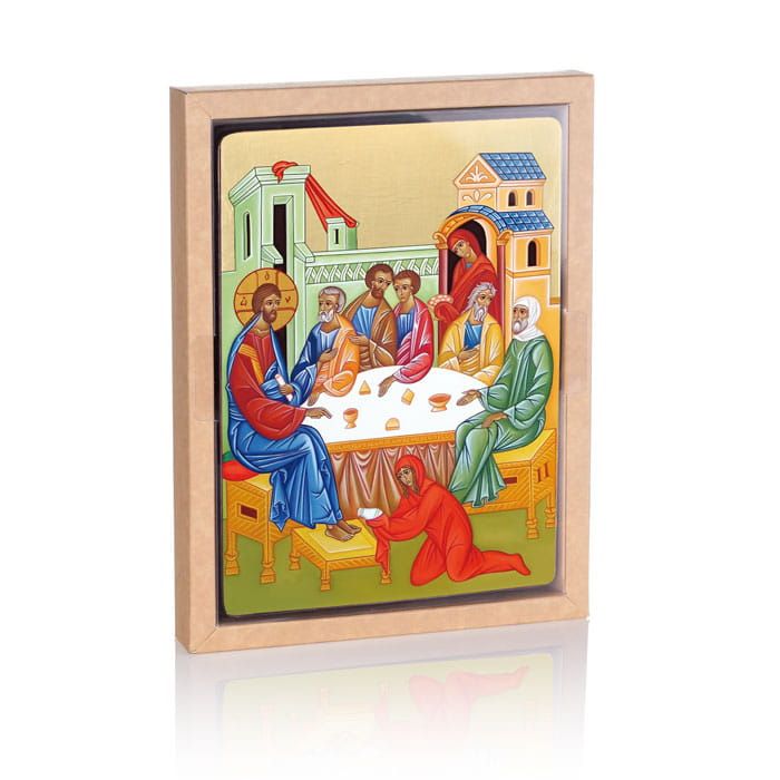 Ikona religijna Namaszczenie Jezusa w Betanii - Jezus Chrystus - zdjęcie 2 - Ikona religijna Namaszczenie Jezusa w Betanii