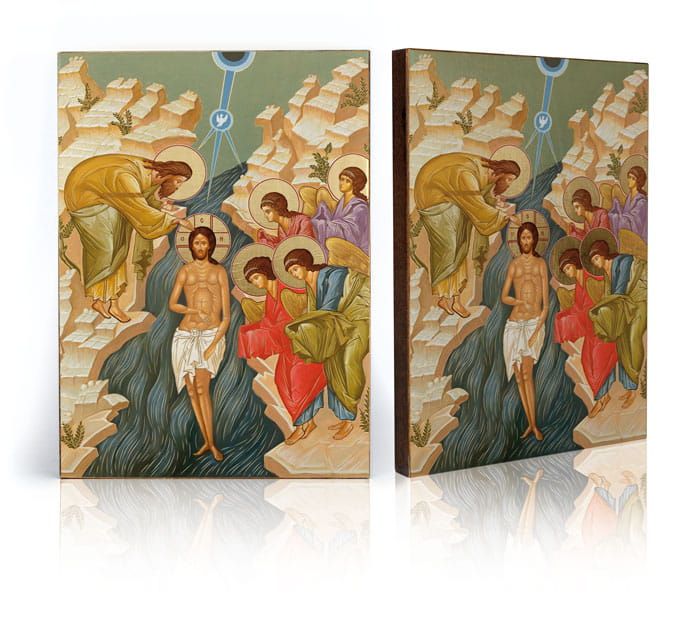 Ikona Święty Jan Chrzciciel i Jezus Chrystus - Chrzest Pański (1) - Jezus Chrystus - Nowość