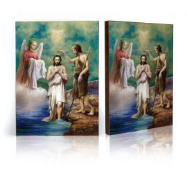 Ikona Święty Jan Chrzciciel i Jezus Chrystus - Chrzest Pański (3) - Jezus Chrystus