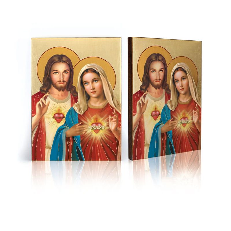 Ikona religijna Serce Maryi i Serce Jezusa - Jezus Chrystus - Ikona religijna Serce Maryi i Serce Jezusa