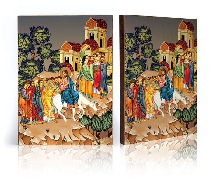 Ikona religijna Niedziela palmowa, Wjazd Jezusa do Jerozolimy - Jezus Chrystus - Nowość