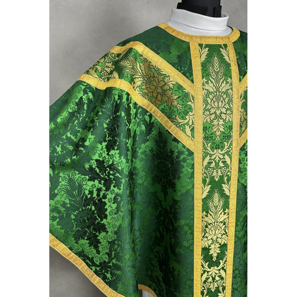 Ornat semi gotycki + stuła, bursa, manipularz, welon na kielich - tkanina żakard (9K) - Ornaty Semi Gotyckie - zdjęcie 2 - Ornat semi gotycki + stuła, bursa, manipularz, welon na kielich - tkanina żakard (9K)