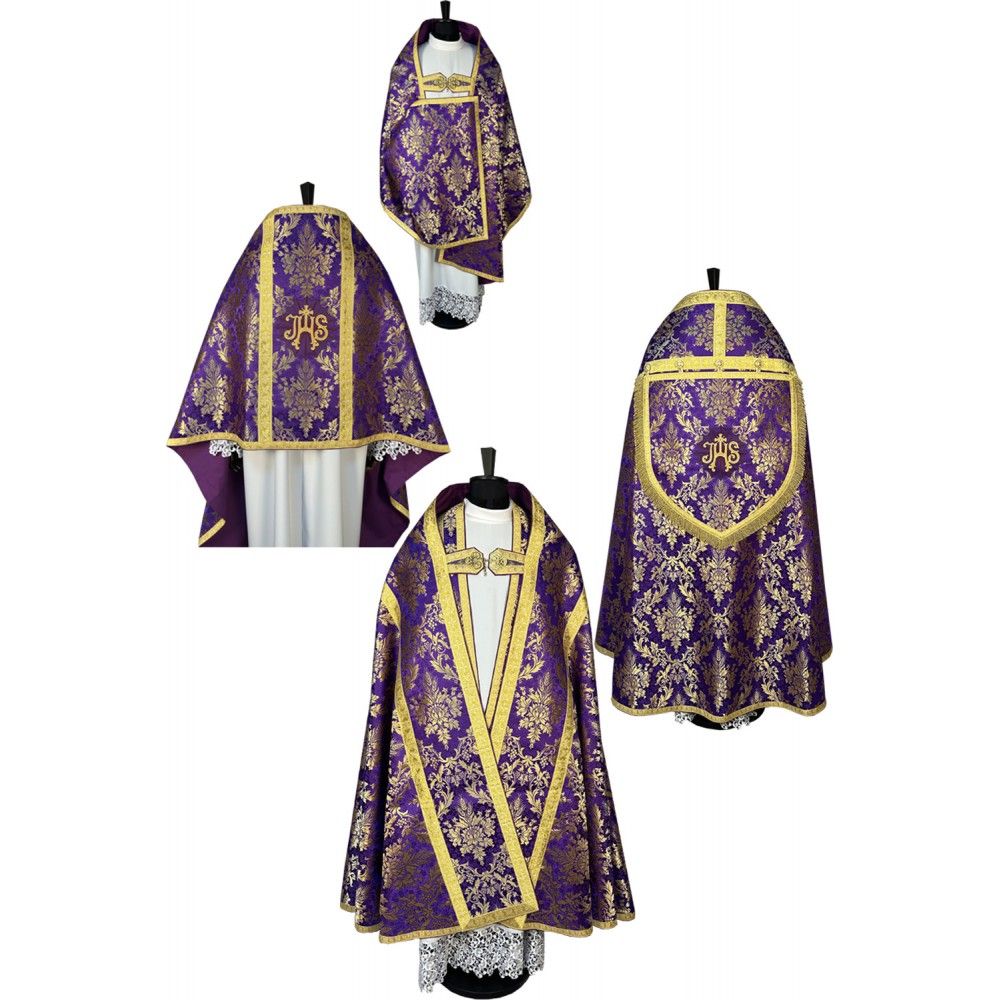 Zestaw kapa rzymska + welon liturgiczny (14K) - WELONY - Nowość