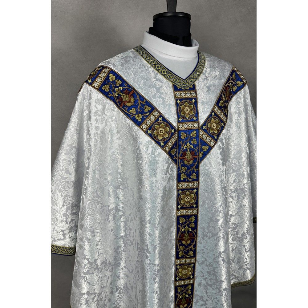 Ornat semi gotycki + stuła, bursa, manipularz, welon na kielich - tkanina żakard (16K) - Ornaty Semi Gotyckie - zdjęcie 5 - Ornat semi gotycki + stuła, bursa, manipularz, welon na kielich - tkanina żakard (16K)