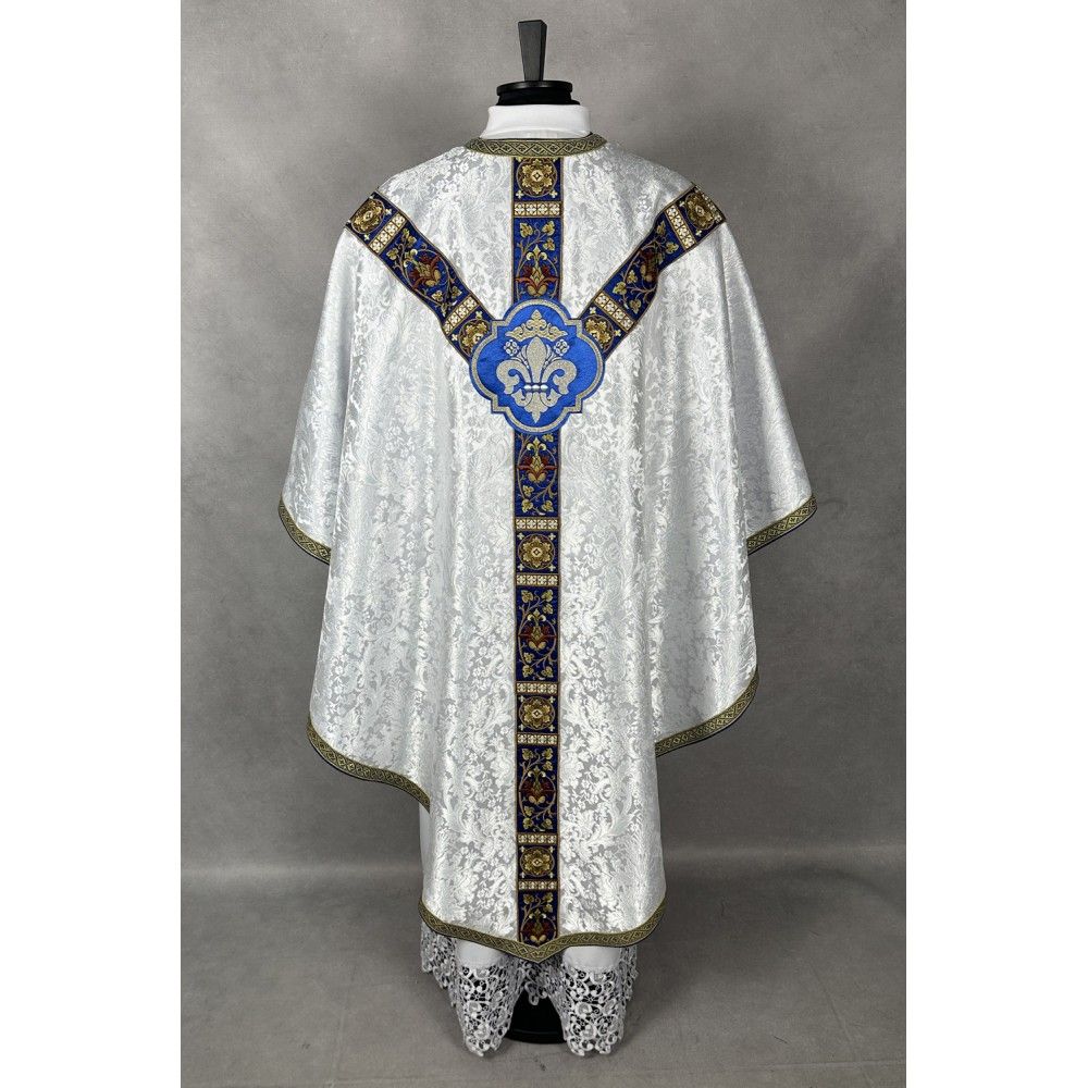 Ornat semi gotycki + stuła, bursa, manipularz, welon na kielich - tkanina żakard (16K) - Ornaty Semi Gotyckie - zdjęcie 4 - Ornat semi gotycki + stuła, bursa, manipularz, welon na kielich - tkanina żakard (16K)