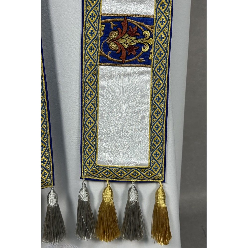 Ornat semi gotycki + stuła, bursa, manipularz, welon na kielich - tkanina żakard (16K) - Ornaty Semi Gotyckie - zdjęcie 7 - Ornat semi gotycki + stuła, bursa, manipularz, welon na kielich - tkanina żakard (16K)