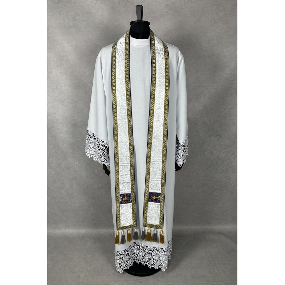 Ornat semi gotycki + stuła, bursa, manipularz, welon na kielich - tkanina żakard (16K) - Ornaty Semi Gotyckie - zdjęcie 6 - Ornat semi gotycki + stuła, bursa, manipularz, welon na kielich - tkanina żakard (16K)