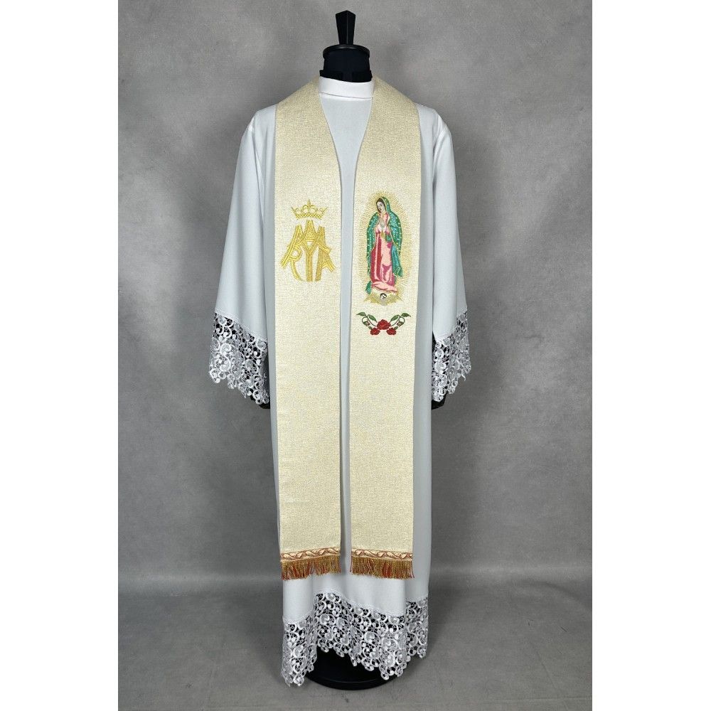 Stuła haftowana Matka Boska z Guadalupe (17K) - Z POSTACIAMI - zdjęcie 3 - Stuła haftowana Matka Boska z Guadalupe (17K)