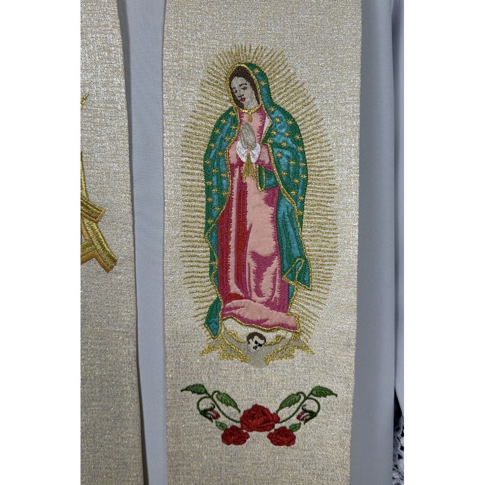 Stuła haftowana Matka Boska z Guadalupe (17K) - Z POSTACIAMI - zdjęcie 2 - Stuła haftowana Matka Boska z Guadalupe (17K)