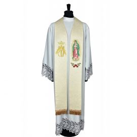Stuła haftowana Matka Boska z Guadalupe (17K) - Z POSTACIAMI