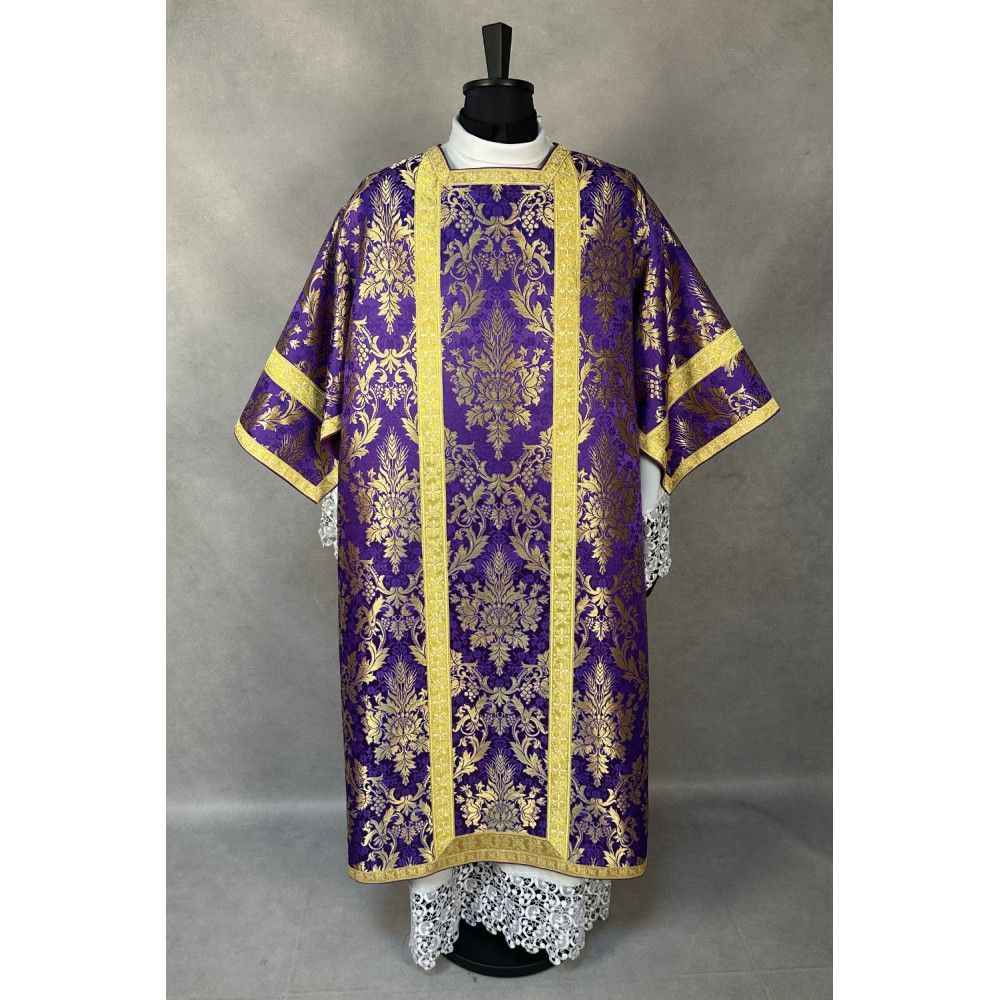 Dalmatyka rzymska fioletowa + stuła diakońska i manipularz (20K) - DALMATYKI - zdjęcie 3 - Dalmatyka rzymska fioletowa + stuła diakońska i manipularz (20K)