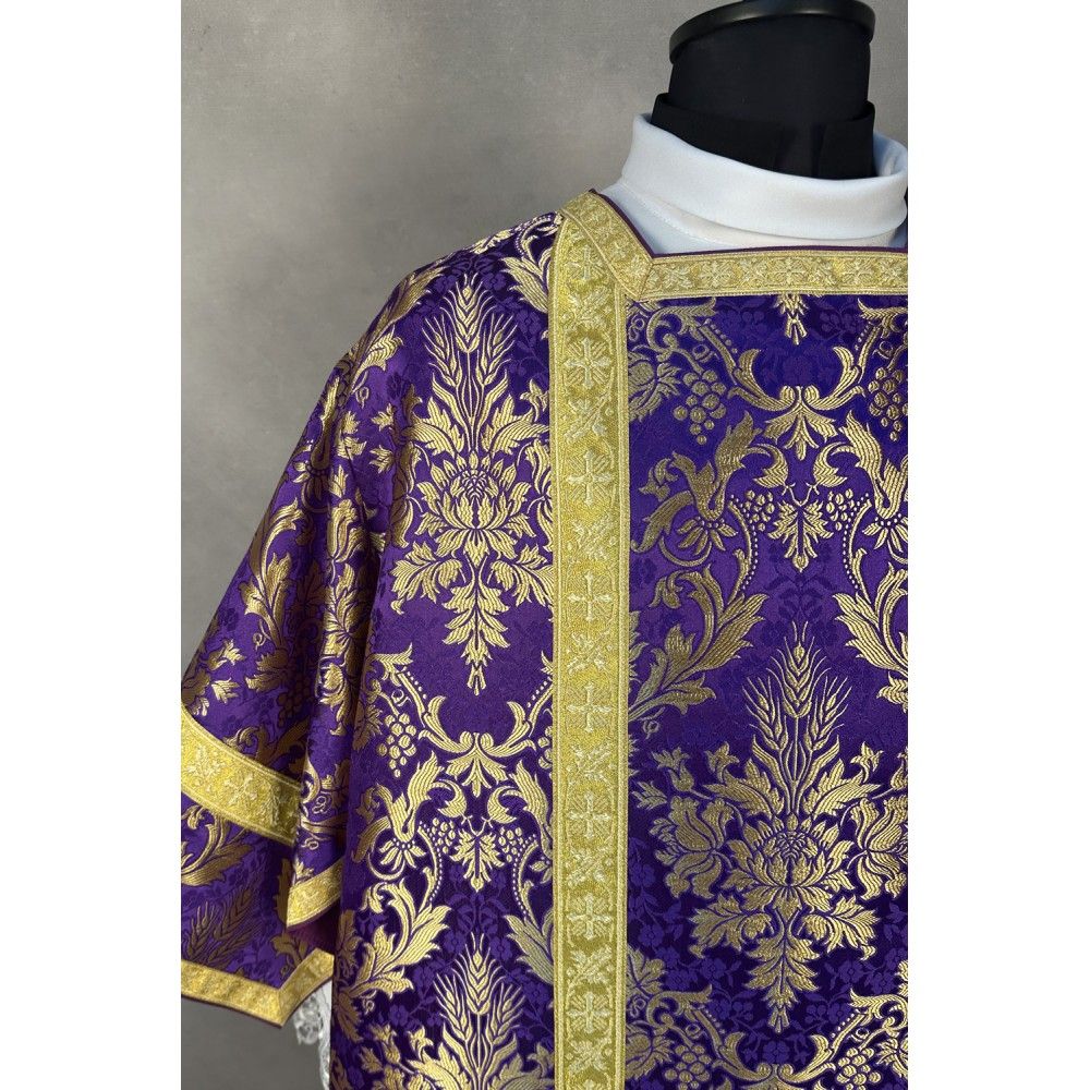 Dalmatyka rzymska fioletowa + stuła diakońska i manipularz (20K) - DALMATYKI - zdjęcie 4 - Dalmatyka rzymska fioletowa + stuła diakońska i manipularz (20K)