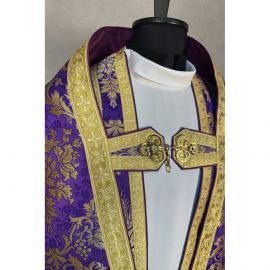 Kapa rzymska fioletowa ze stułą (21K) - KAPY LITURGICZNE - zdjęcie 5 - Kapa rzymska fioletowa ze stułą (21K)