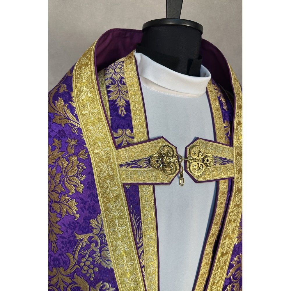 Kapa rzymska fioletowa ze stułą (21K) - KAPY LITURGICZNE - zdjęcie 5 - Kapa rzymska fioletowa ze stułą (21K)