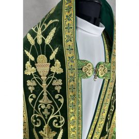Kapa rzymska zielona ze stułą (26K) - KAPY LITURGICZNE - zdjęcie 4 - Kapa rzymska zielona ze stułą (26K)