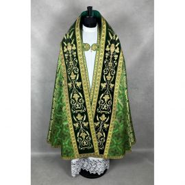 Kapa rzymska zielona ze stułą (26K) - KAPY LITURGICZNE - zdjęcie 2 - Kapa rzymska zielona ze stułą (26K)