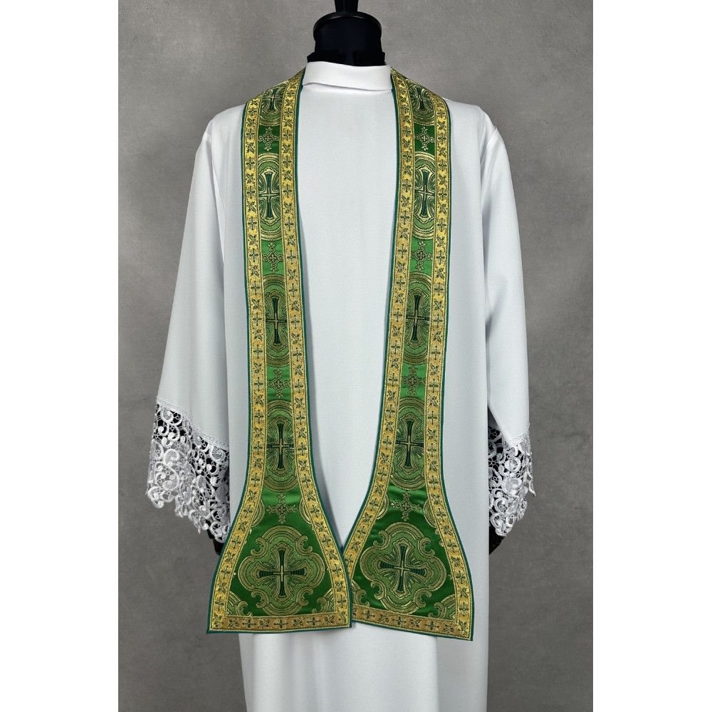 Kapa rzymska zielona ze stułą (26K) - KAPY LITURGICZNE - zdjęcie 6 - Kapa rzymska zielona ze stułą (26K)