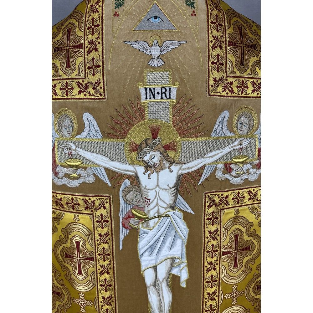 Ornat rzymski + Stuła, Manipularz, Bursa i Welon na kielich (27K) - ORNATY WIELKANOCNE - zdjęcie 6 - Ornat rzymski + Stuła, Manipularz, Bursa i Welon na kielich (27K)