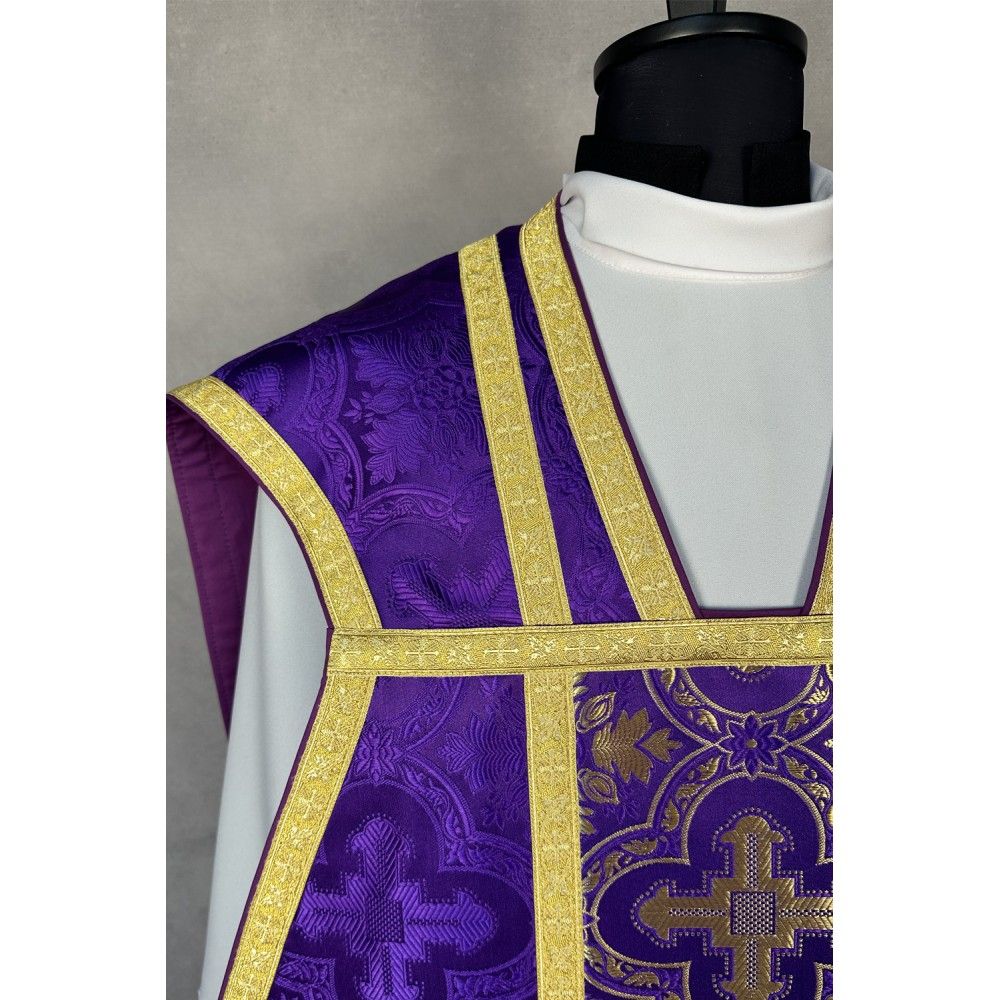 Ornat rzymski fioletowy + Stuła, Manipularz, Bursa i Welon na kielich (31K) - Ornaty rzymskie - zdjęcie 5 - Ornat rzymski fioletowy + Stuła, Manipularz, Bursa i Welon na kielich (31K)