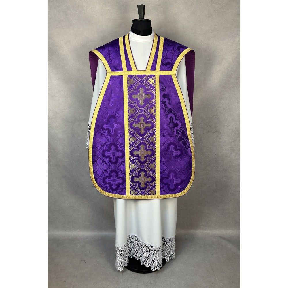 Ornat rzymski fioletowy + Stuła, Manipularz, Bursa i Welon na kielich (31K) - Ornaty rzymskie - zdjęcie 2 - Ornat rzymski fioletowy + Stuła, Manipularz, Bursa i Welon na kielich (31K)