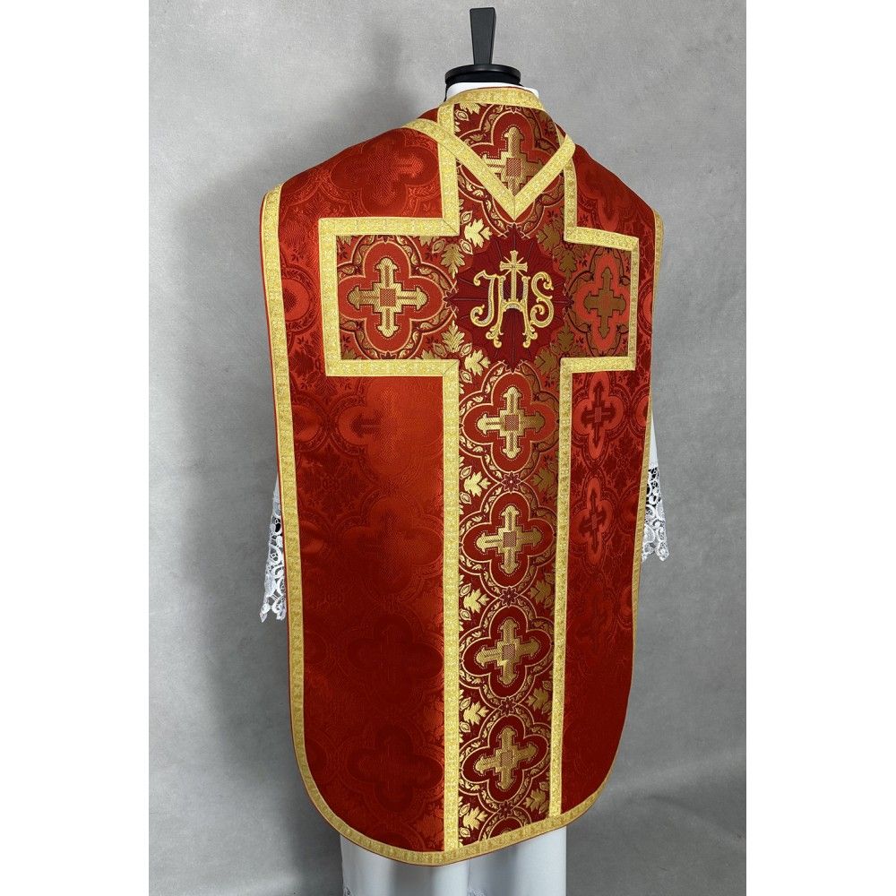 Ornat rzymski czerwony + Stuła, Manipularz, Bursa i Welon na kielich (32K) - ORNATY NA WIELKI POST - zdjęcie 6 - Ornat rzymski czerwony + Stuła, Manipularz, Bursa i Welon na kielich (32K)