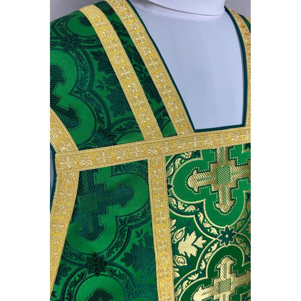 Ornat rzymski zielony + Stuła, Manipularz, Bursa i Welon na kielich (33K) - Ornaty rzymskie - zdjęcie 4 - Ornat rzymski zielony + Stuła, Manipularz, Bursa i Welon na kielich (33K)