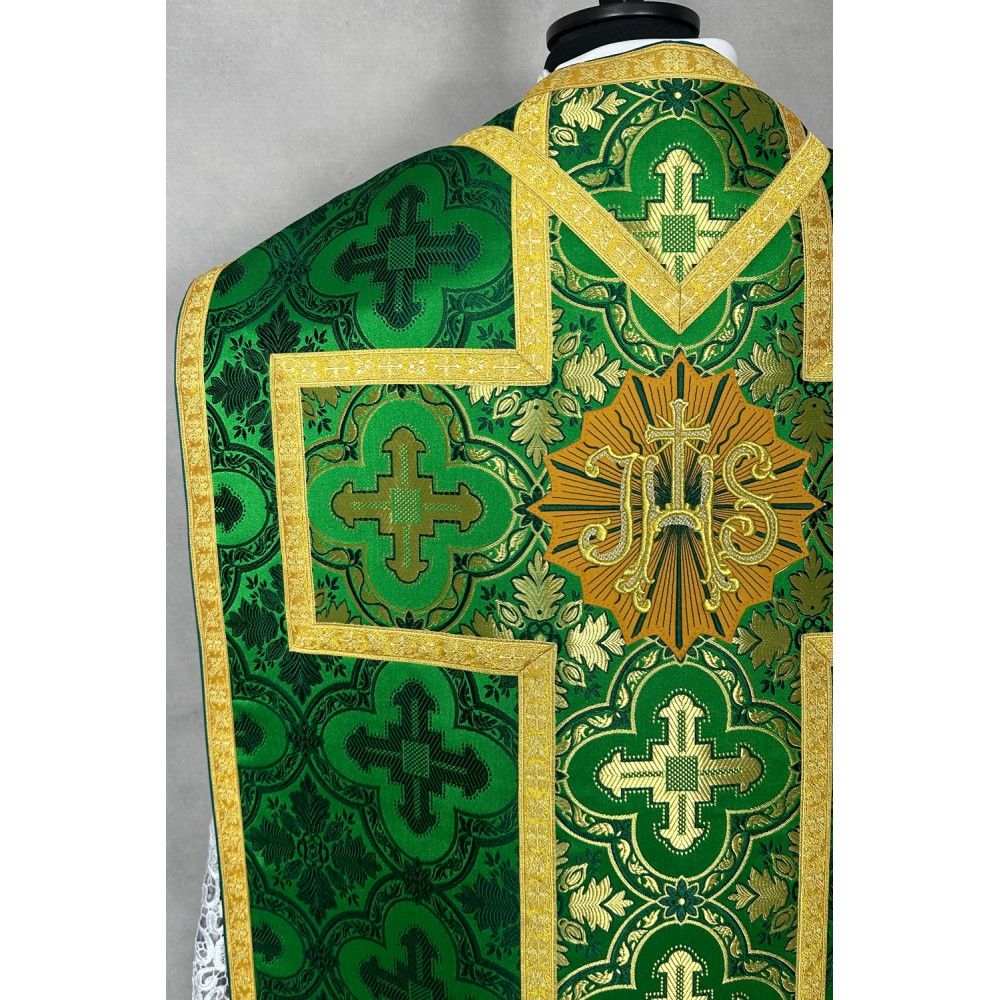 Ornat rzymski zielony + Stuła, Manipularz, Bursa i Welon na kielich (33K) - Ornaty rzymskie - zdjęcie 5 - Ornat rzymski zielony + Stuła, Manipularz, Bursa i Welon na kielich (33K)
