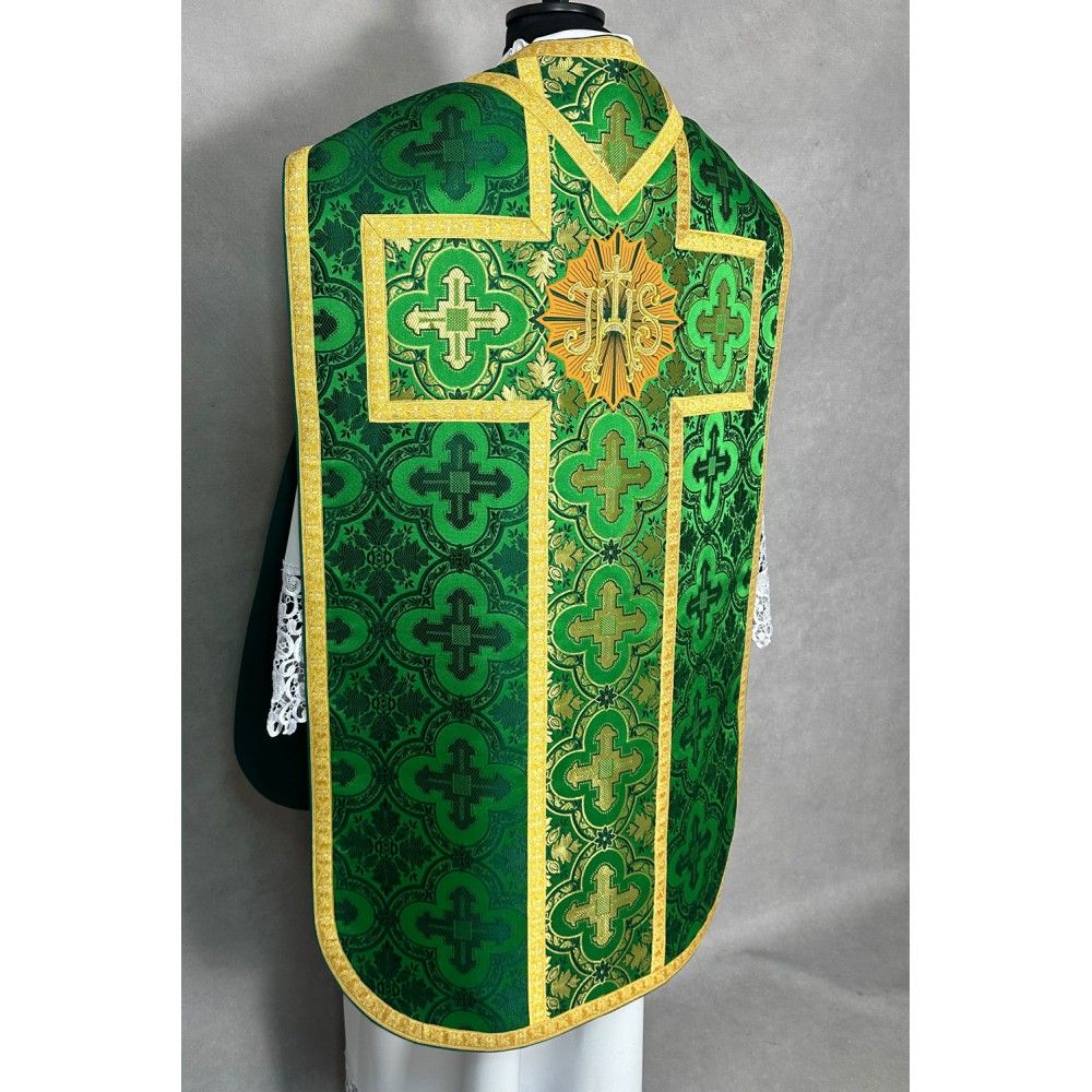 Ornat rzymski zielony + Stuła, Manipularz, Bursa i Welon na kielich (33K) - Ornaty rzymskie - zdjęcie 7 - Ornat rzymski zielony + Stuła, Manipularz, Bursa i Welon na kielich (33K)