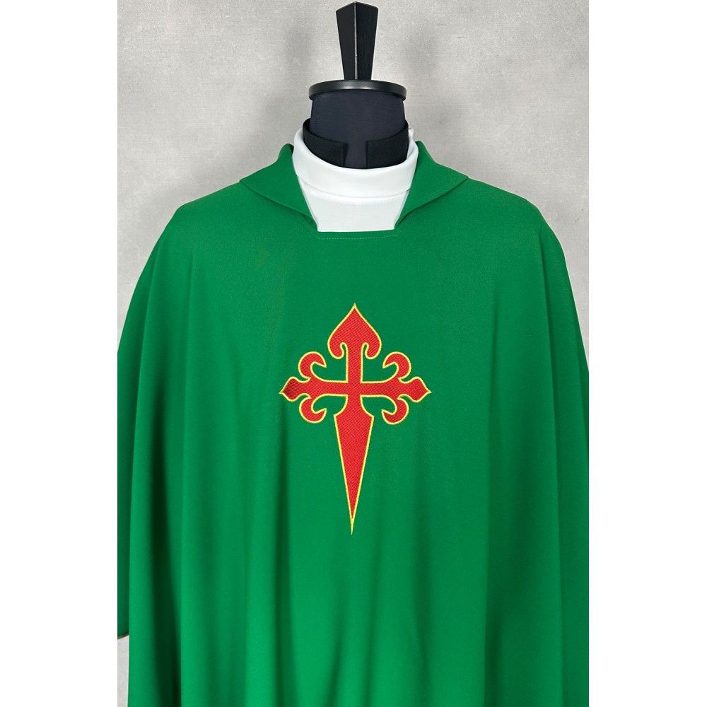 Ornat gotycki haftowany ze stułą - Krzyż Świętego Jakuba - Ornaty z wizerunkiem świętych - zdjęcie 2 - Ornat gotycki haftowany ze stułą - Krzyż Świętego Jakuba