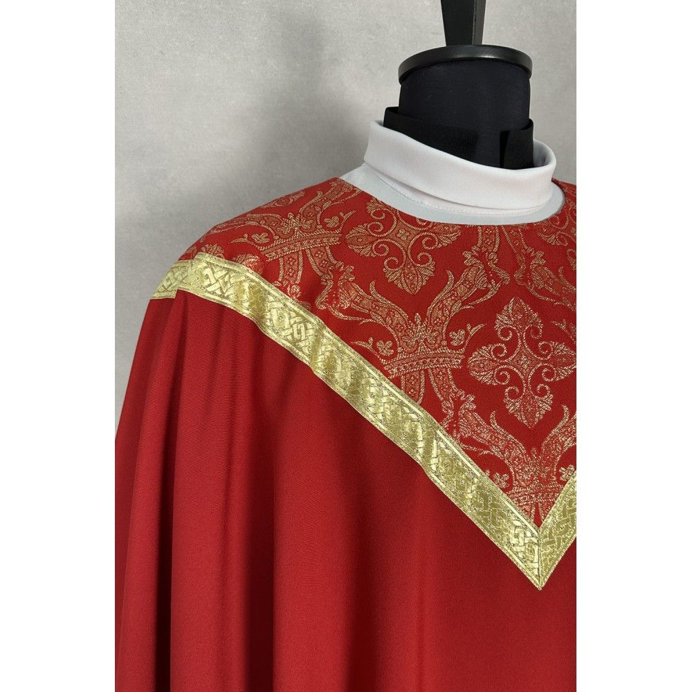 Ornat semi gotycki czerwony + stuła (35K) - Ornaty Semi Gotyckie - zdjęcie 3 - Ornat semi gotycki czerwony + stuła (35K)