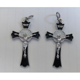 Krzyżyk Św. Benedykta 4,5x2,5 cm (czarna emalia) - KRZYŻE, KRZYŻYKI