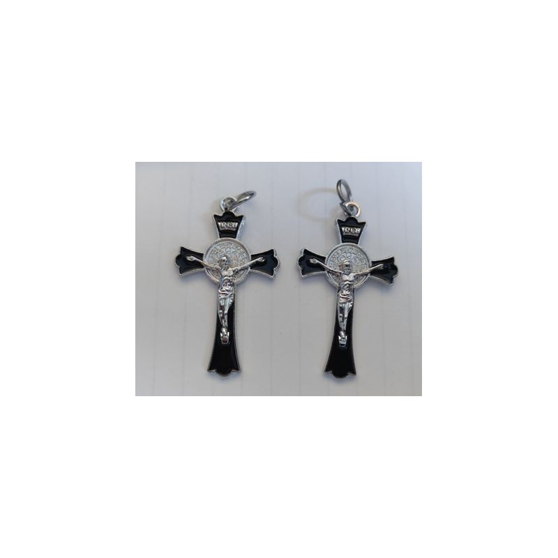 Krzyżyk Św. Benedykta 4,5x2,5 cm (czarna emalia) - KRZYŻE, KRZYŻYKI - Krzyżyk Św. Benedykta 4,5x2,5 cm (czarna emalia)