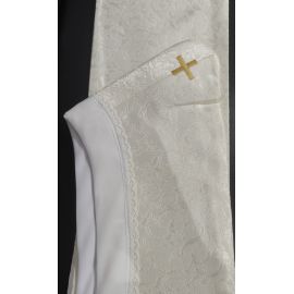 Stuła kapłańska  haftowana ecru PX + Krzyż (38) - EUCHARYSTYCZNE - zdjęcie 4 - Stuła kapłańska  haftowana ecru PX + Krzyż