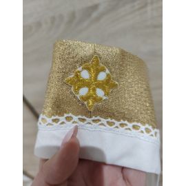 Stuła kapłańska brokatowa złota (39) - STUŁY - OKAZJA - zdjęcie 2 - Stuła kapłańska brokatowa złota (39)