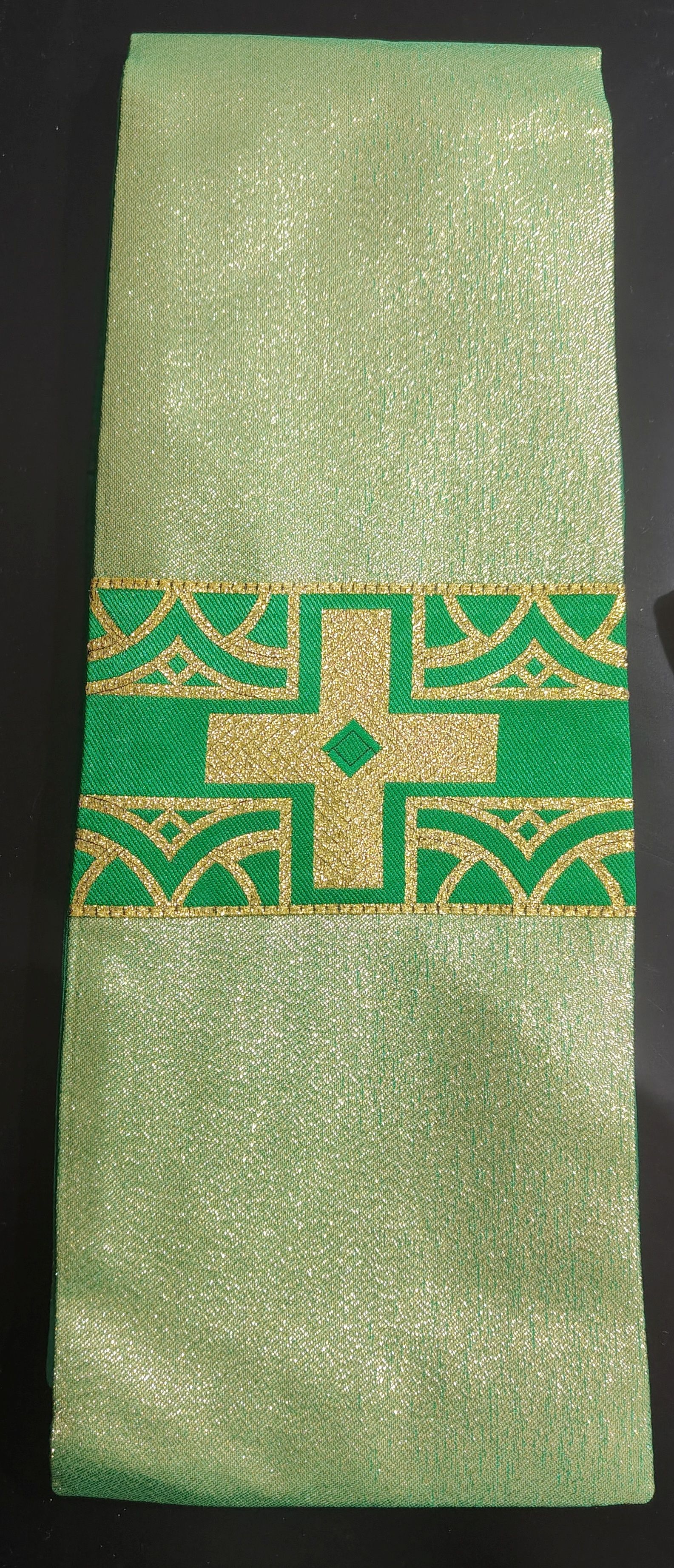 Stuła kapłańska zielona + złota nić nr 40 - STUŁY - OKAZJA - Nowość