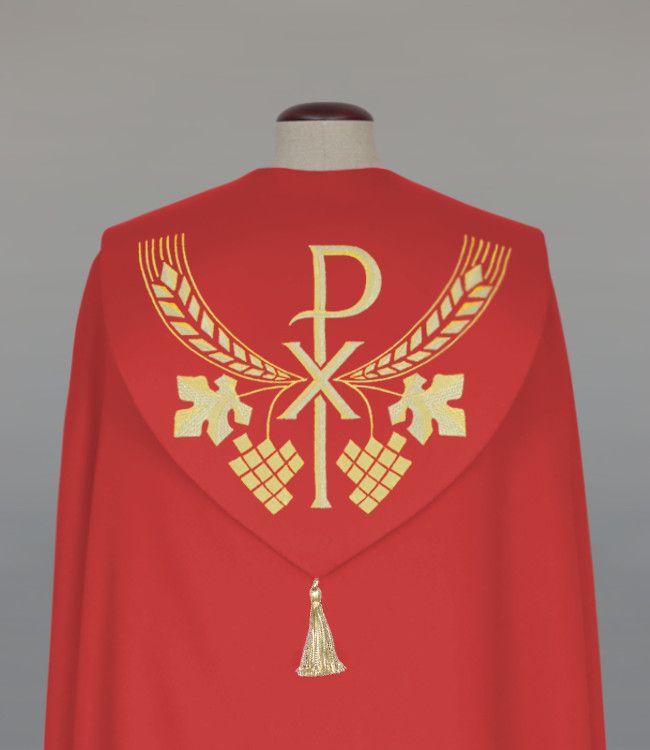 Kapa haftowana, czerwona (94) - KAPY NA WIELKI POST - zdjęcie 2 - Kapa haftowana, czerwona (94)