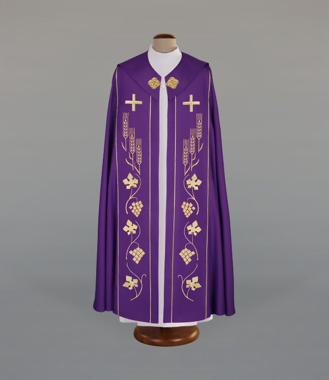 Kapa haftowana, fioletowa (96) - KAPY NA WIELKI POST - Nowość