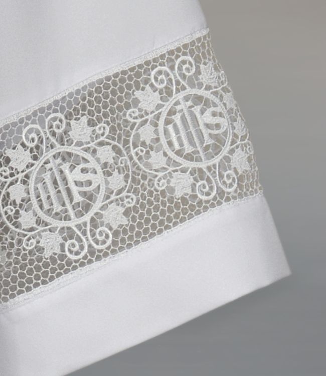 Komża kapłańska, biała, bawełniana wstawka (13) - KOMŻE I ALBY  KAPŁAŃSKIE - zdjęcie 2 - Komża kapłańska, biała, bawełniana wstawka (13)