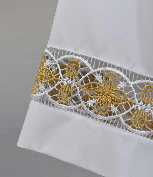 Komża kapłańska, biała z bawełnianą wstawką (17) - KOMŻE I ALBY  KAPŁAŃSKIE - zdjęcie 2 - Komża kapłańska, biała z bawełnianą wstawką (17)