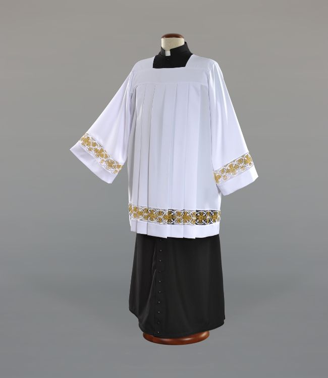 Komża kapłańska, biała z bawełnianą wstawką (17) - KOMŻE I ALBY  KAPŁAŃSKIE - Nowość