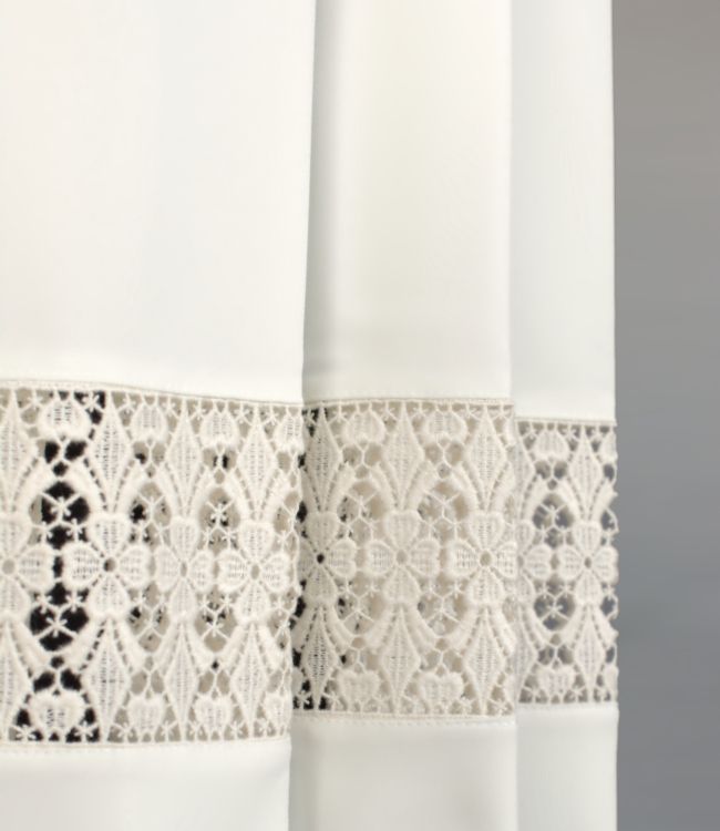 Komża kapłańska ecru, bawełniana wstawka - tkanina tropik (22) - KOMŻE I ALBY  KAPŁAŃSKIE - zdjęcie 3 - Komża kapłańska ecru, bawełniana wstawka - tkanina tropik (22)