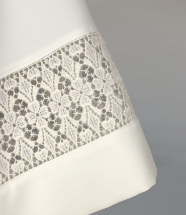 Komża kapłańska ecru, bawełniana wstawka - tkanina tropik (22) - KOMŻE I ALBY  KAPŁAŃSKIE - zdjęcie 2 - Komża kapłańska ecru, bawełniana wstawka - tkanina tropik (22)